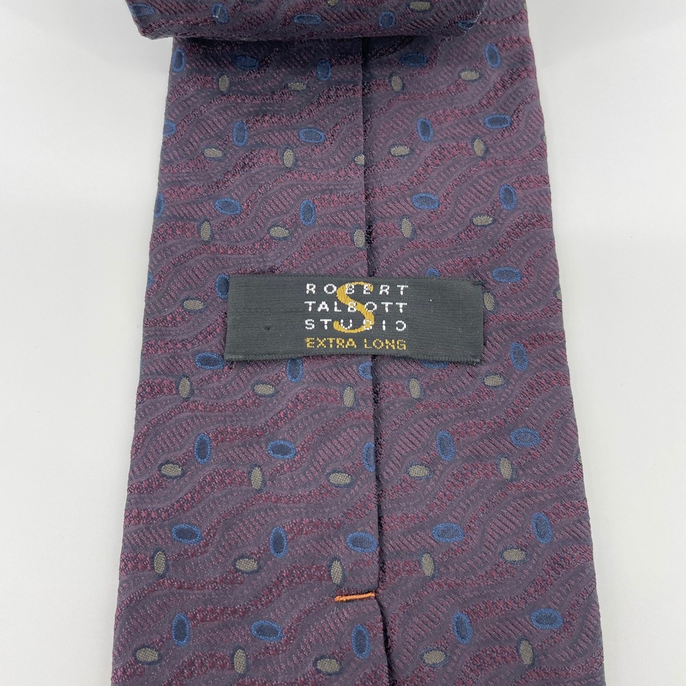 Robert Talbott Studio Tie Men's Extra Long Multicolored Geometric Silk Hand Sewn - Picture 2 of 4